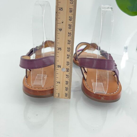 Cole Haan Women Minetta Sandal Size 8 Purple Cross Strap Slingback Flat Leather - Picture 7 of 13